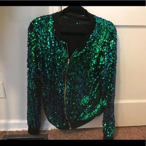 Mermaid color sequin jacket